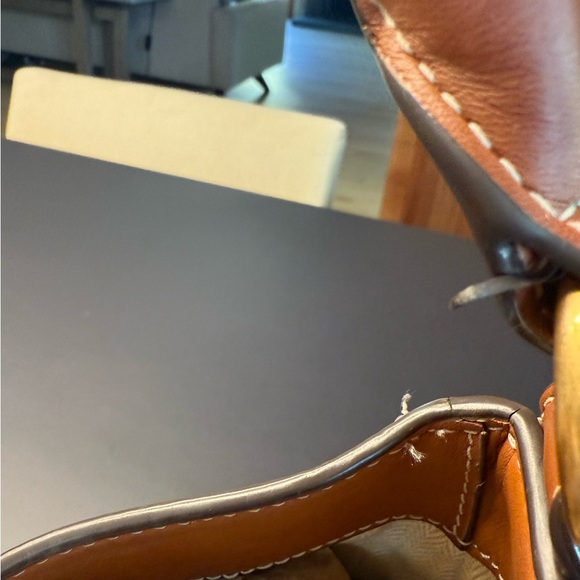 TORY BURCH Miller Mini Metal Logo Hobo Handbag in Aged Camello - Picture 16 of 16